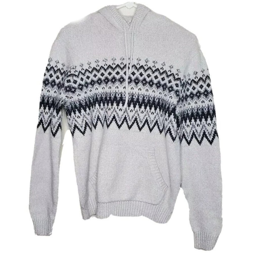 Old Navy Hooded M Mens Sweater Pullover Beige Pouch Cotton Blend Warm Cozy Med